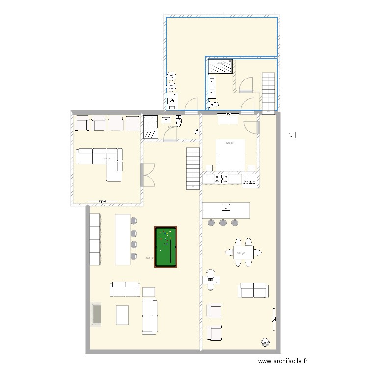 rez jardins SS escalier centre 47pied II. Plan de 0 pièce et 0 m2