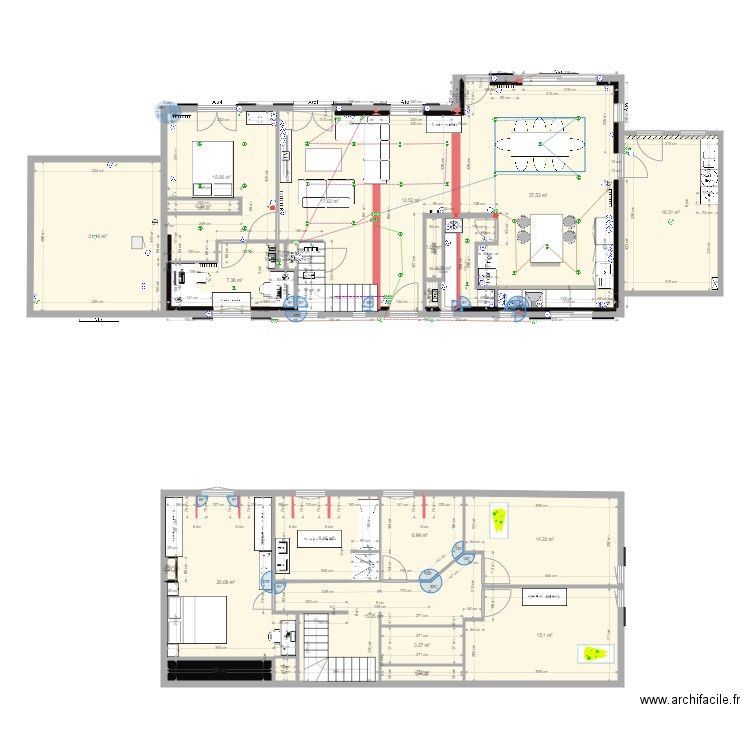 Brefordes modif sdb rdc. Plan de 0 pièce et 0 m2