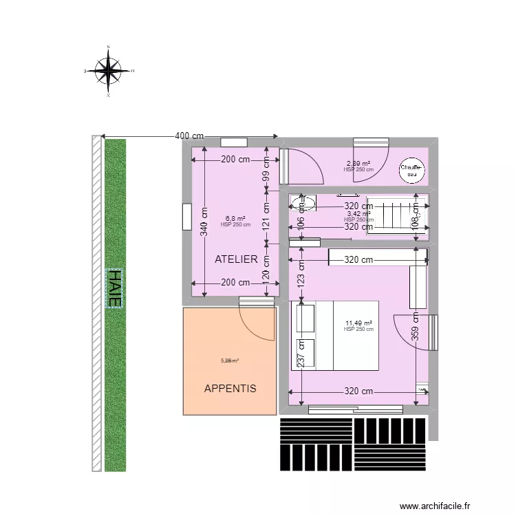 SEMEAC APPENTIS et CHAMBRE. Plan de 
