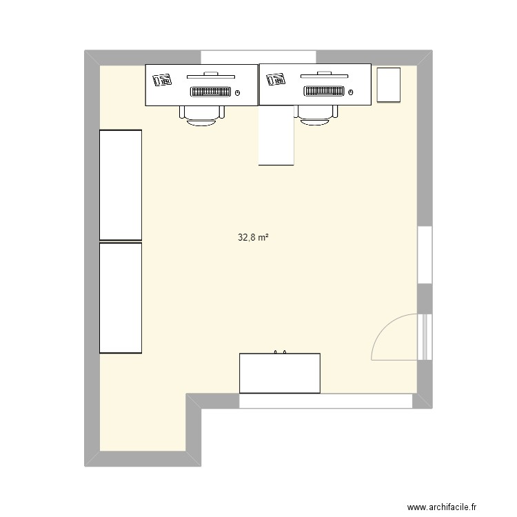 Test 1. Plan de 1 pièce et 33 m2