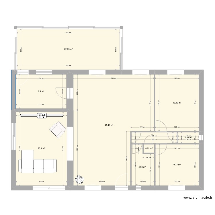 Maison transformations meubles. Plan de 10 pièces et 126 m2