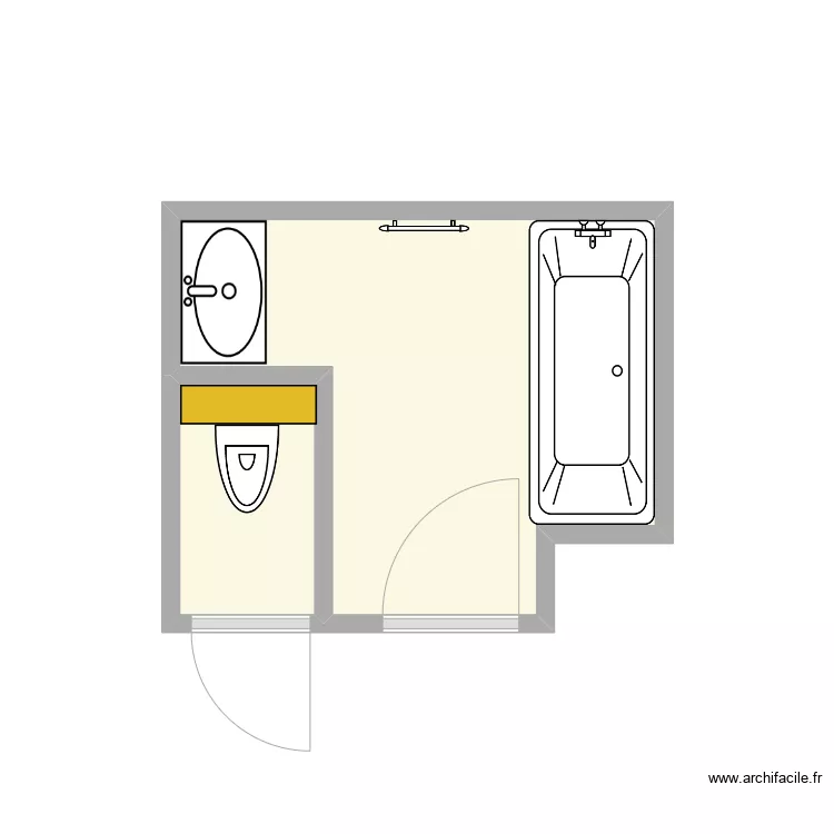 Salle de bain Boutard 3. Plan de 