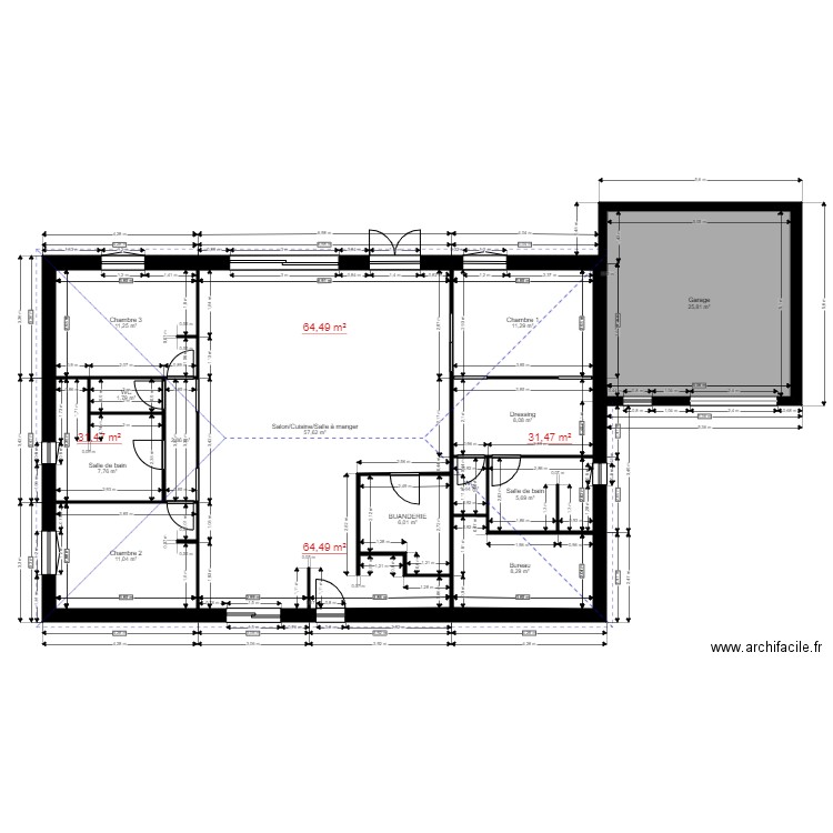 Plan Dallier Nourry toiture. Plan de 13 pièces et 159 m2