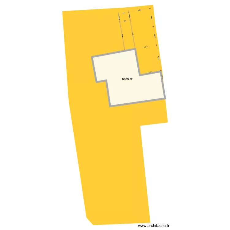 Abris voiture. Plan de 1  et 107 m²