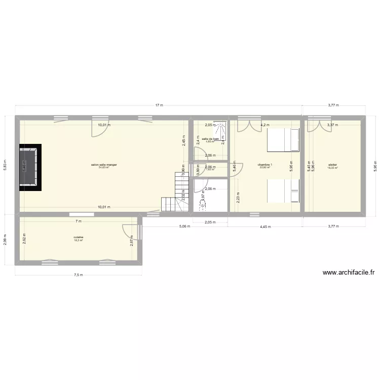 Blars bas. Plan de 6  et 121 m²