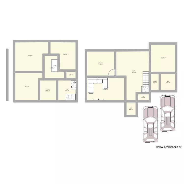 projet 2 maison. Plan de 16 pièces et 134 m² projet 2 maison. Plan de 16 pièces et 134 m²