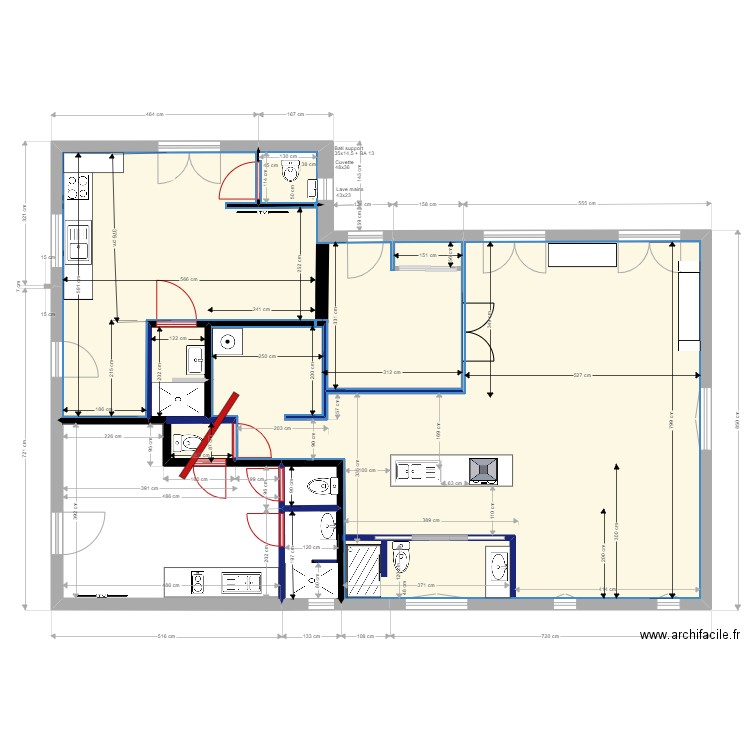                    Yvrac RDC PROJET3 logements rdc REPORTE OK. Plan de 5 pièces et 121 m2
