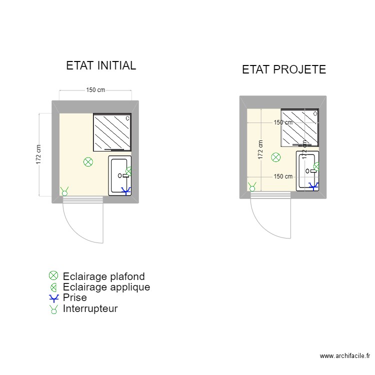 APA BRIQUET. Plan de 2 pièces et 5 m2