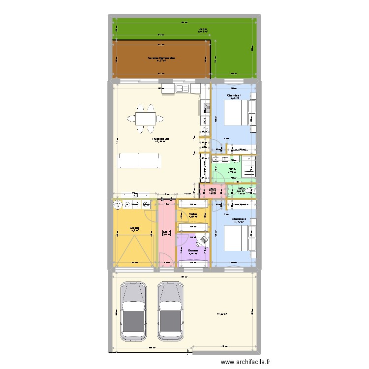 Vinça 1. Plan de 13 pièces et 177 m2