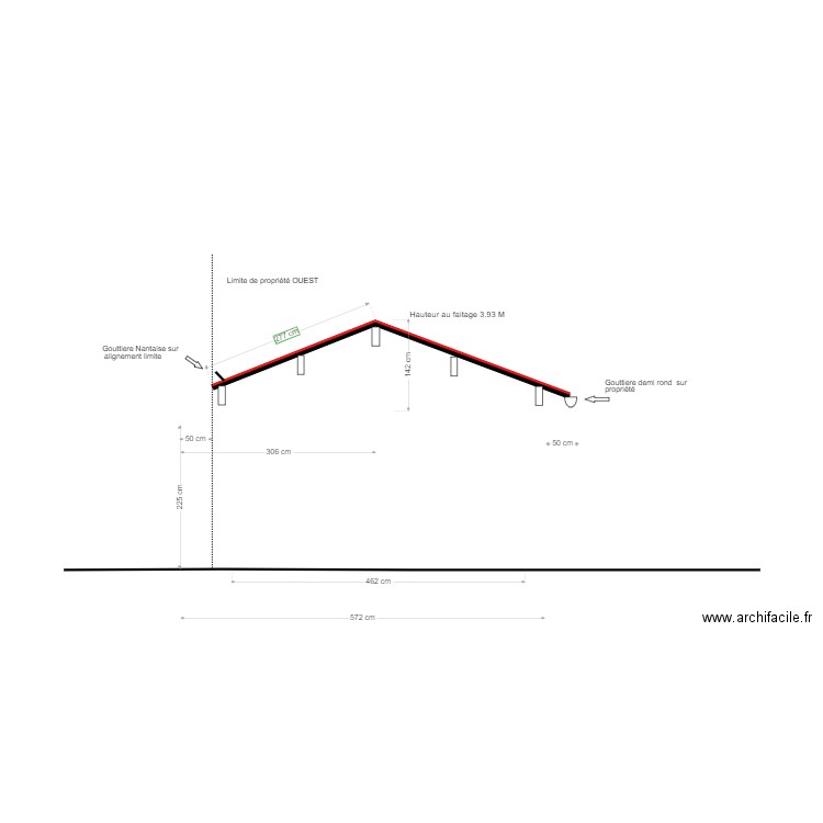 coupe axe Nord Sud. Plan de 0 pièce et 0 m2