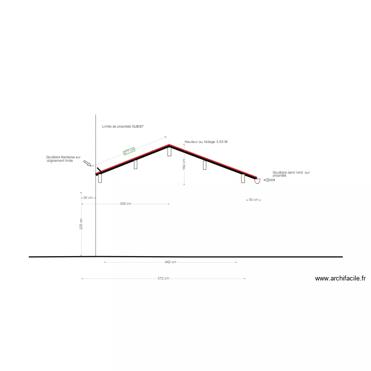 coupe axe Nord Sud. Plan de coupe axe Nord Sud. Plan de
