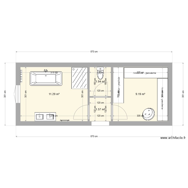 Langlois chambre parentale. Plan de 0 pièce et 0 m2