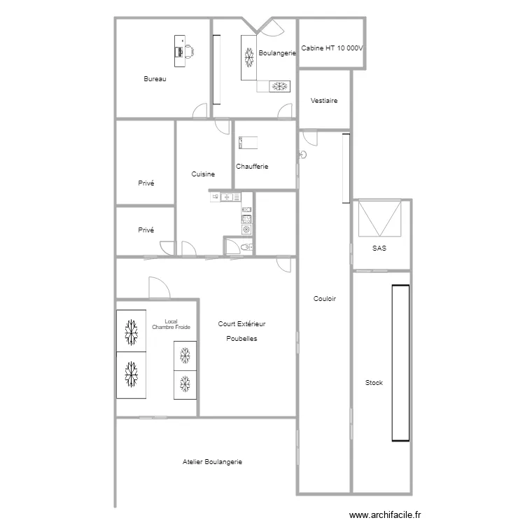 Boulangerie Alexandre Oud Everl&eacute;e. Plan de 
