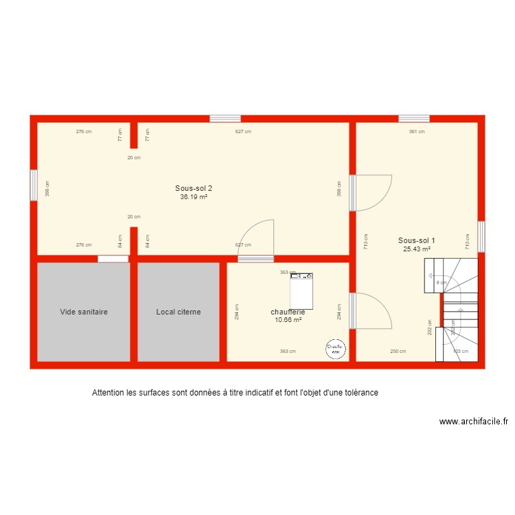 BI 5617 sous sol côté. Plan de 0 pièce et 0 m2