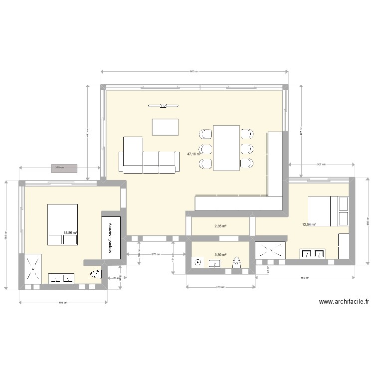 MADERE1. Plan de 5 pièces et 84 m2