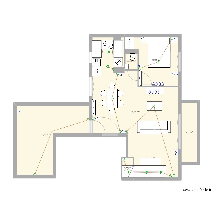 MAJ DUPLEX CURIAL (bas) (NOUVEAU ESSAI. Plan de 6 pièces et 64 m2