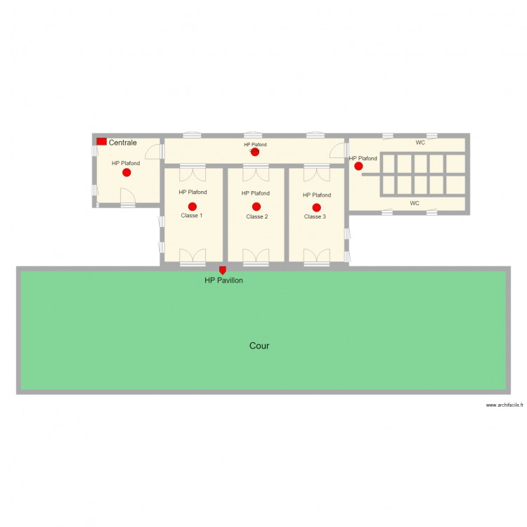 École type. Plan de 0 pièce et 0 m2