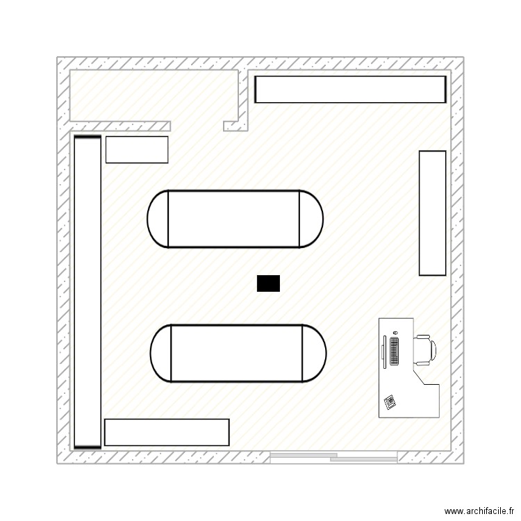 agadir. Plan de 1 pièce et 36 m2