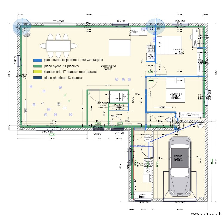 vue dessus avec isolation. Plan de 0 pièce et 0 m2