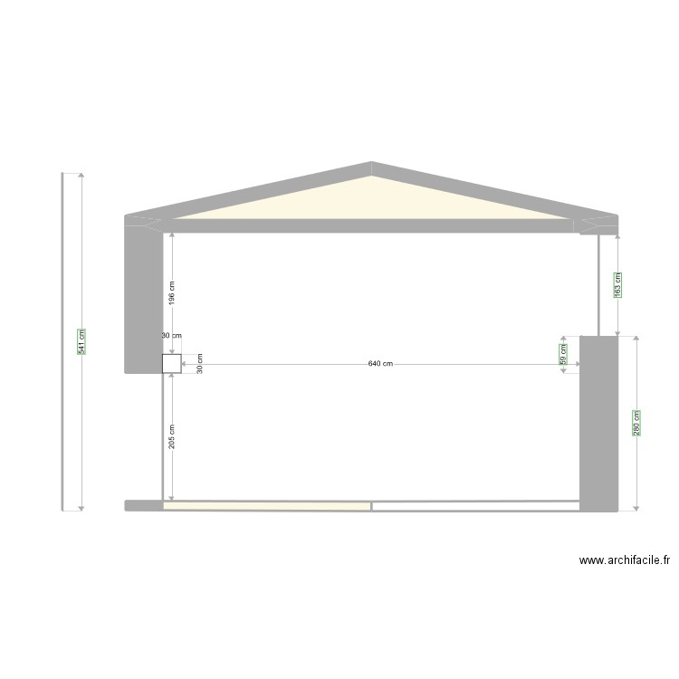 plan de coupe. Plan de 0 pièce et 0 m2