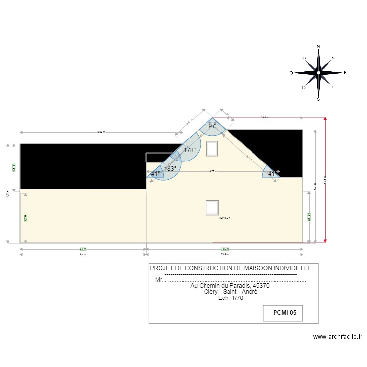 PIGNON SUD EST. Plan de 0 pièce et 0 m2