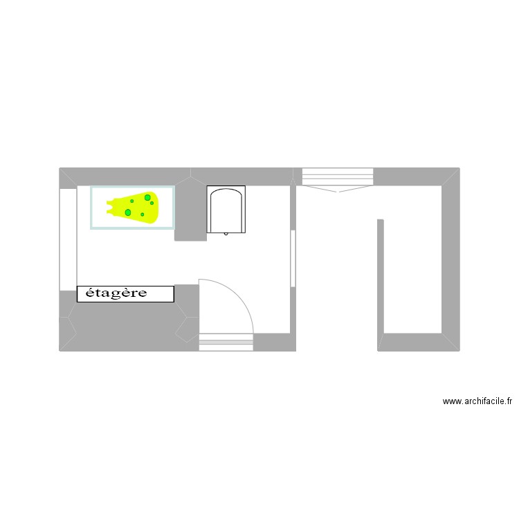 Chambre bureau rangement projet 2. Plan de 0 pièce et 0 m2