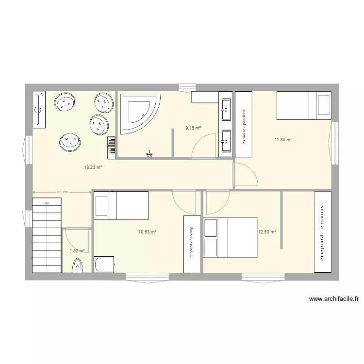 PLAN ETAGE CONSTRUCTION SDB BAIGNOIRE ANGLE. Plan de 