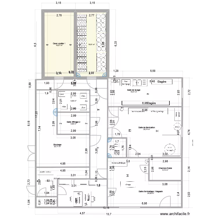 Plan Fromagerie aménagé 4bis. Plan de 12 et 158 m² Plan Fromagerie aménagé 4bis. Plan de 12 et 158 m²