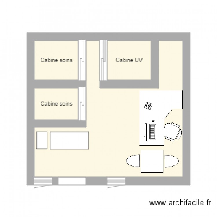 Plan institut eve beauté . Plan de 0 pièce et 0 m2