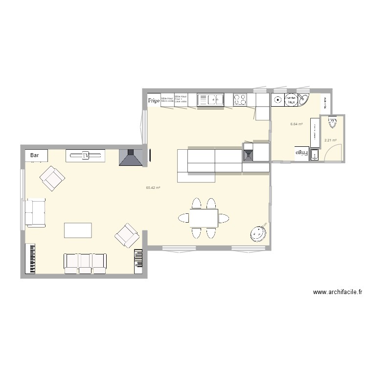 Projet Coupvray Rel chg porte arr cuis. Plan de 0 pièce et 0 m2