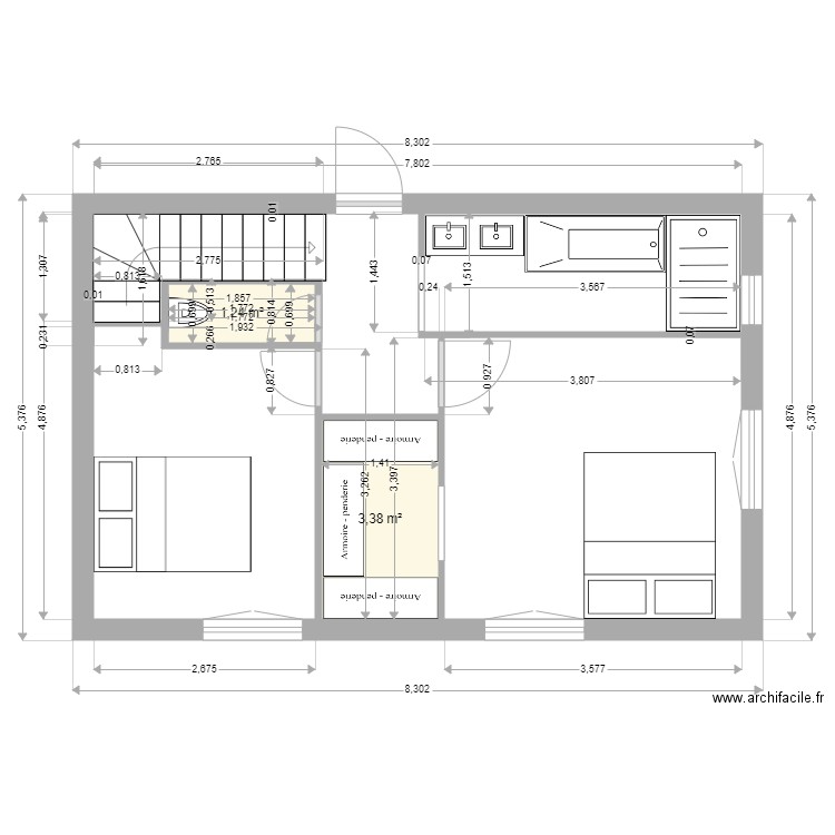 VILLA 80M2 R1  idée 2 chambres  2. Plan de 0 pièce et 0 m2