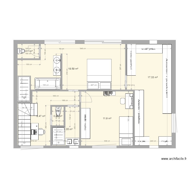 collonge etage R1 v4 XXL master room. Plan de 0 pièce et 0 m2