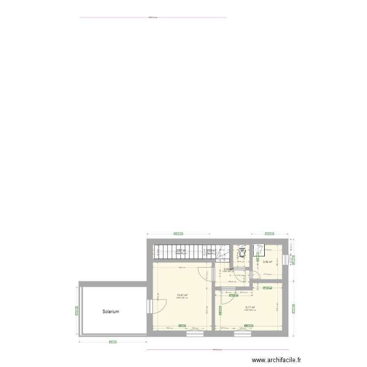 etage existant avec solarium. Plan de 0 pièce et 0 m2