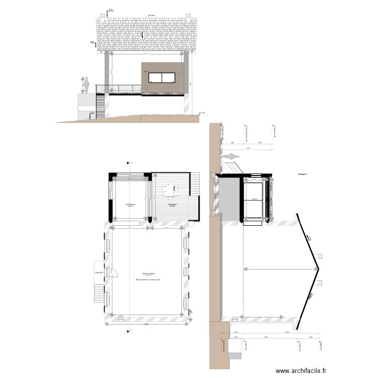 EXTENSION ROBERT THOMAS V1. Plan de 8 pièces et 291 m2