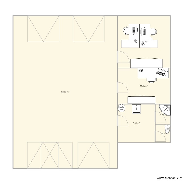 colas. Plan de 6 pièces et 132 m2