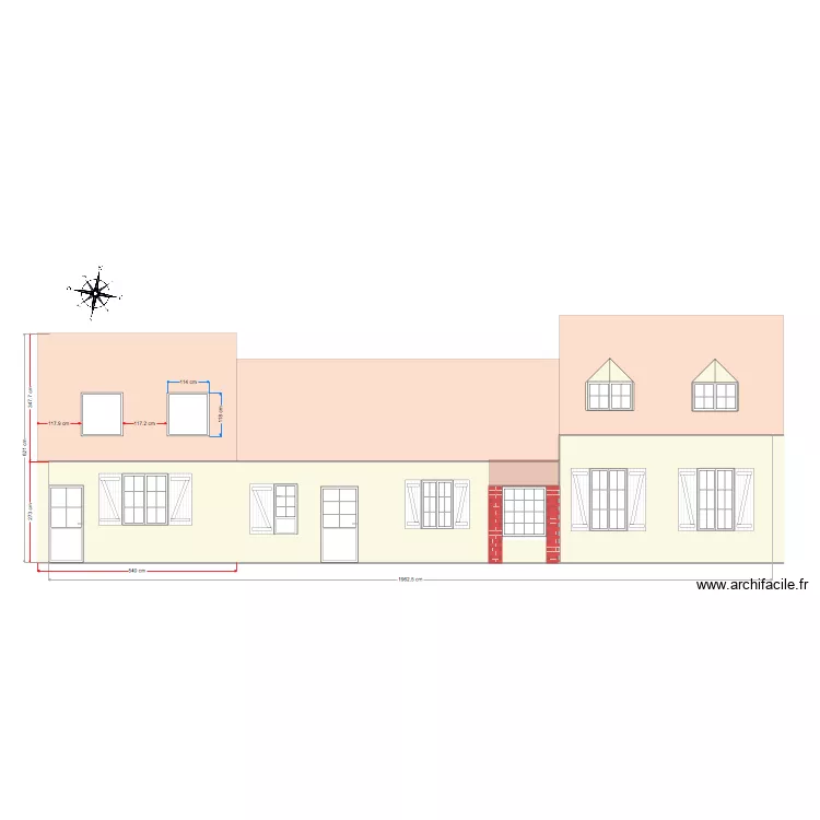 TEST PLAN FACADE MAISON APRES PROJET. Plan de 