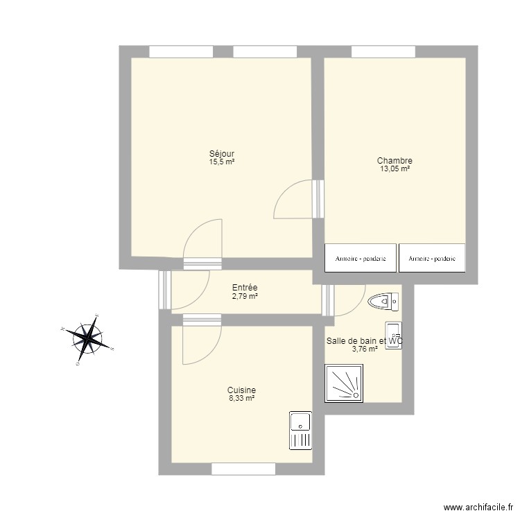 327 route de Seysses 31100 Toulouse Plan 5 pièces 43 m2 dessiné par Davina32 327 route de Seysses 31100 Toulouse Plan 5 pièces 43 m2 dessiné par Davina32