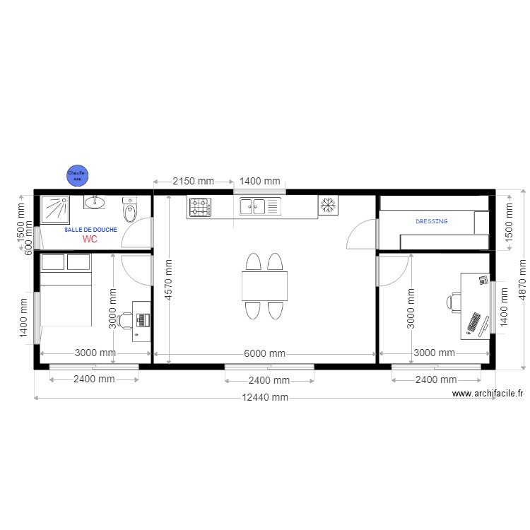 PROJET ELO 4bis. Plan de 5 pièces et 54 m2