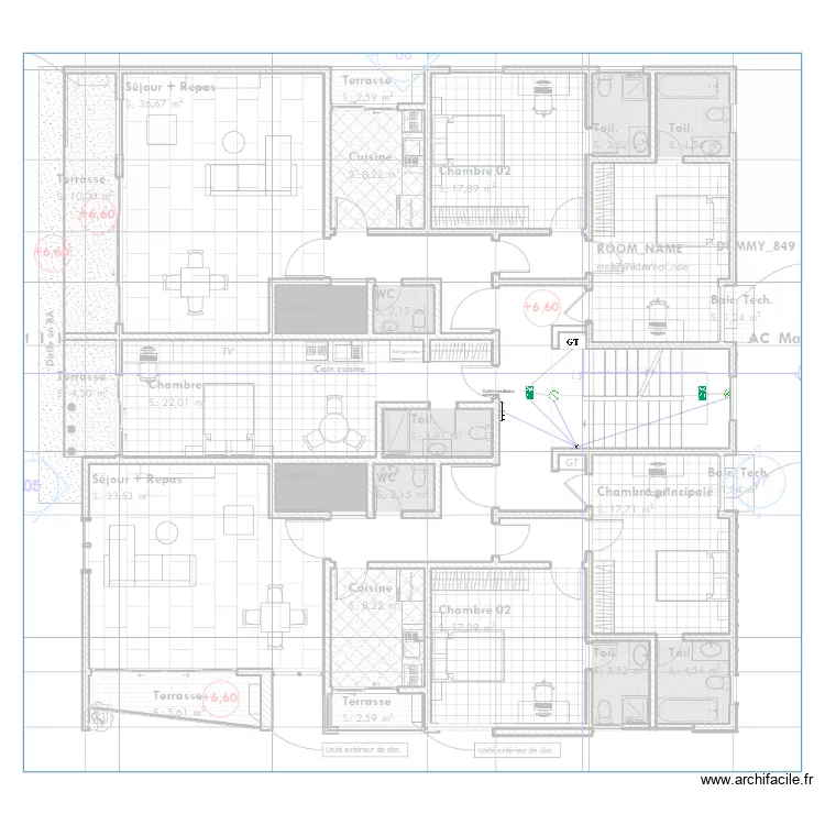 Eclairage de s&eacute;curit&eacute; Etage 2 et 3 Immeuble TANAZOU. Plan de 0 pièce et 0 m2