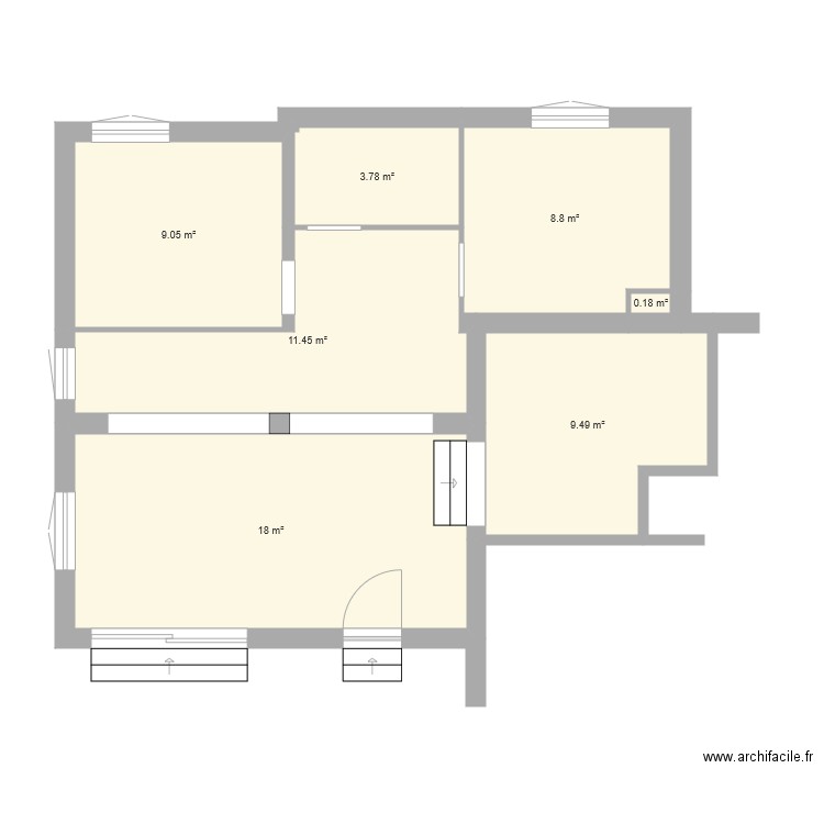 Projet 04 sans meubles. Plan de 0 pièce et 0 m2