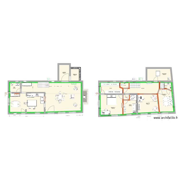 petite maison 10 mars 22 v6 bis. Plan de 33 pièces et 175 m2