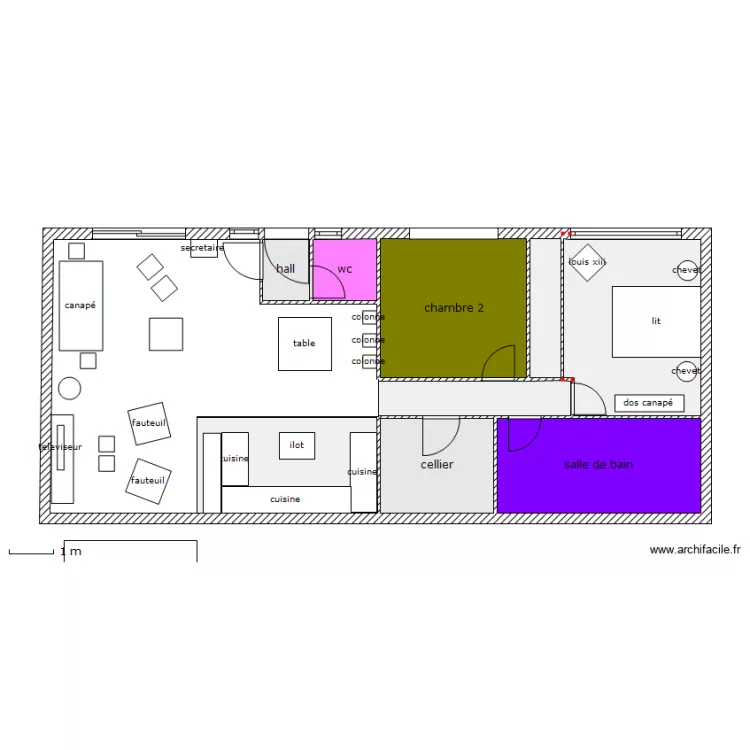 pont de neuville version 4 meubl&eacute;. Plan de 