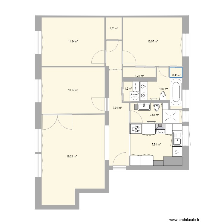 Plan avec bonnes dims et 2sdb 29 mars et porte chambre. Plan de 0 pièce et 0 m2