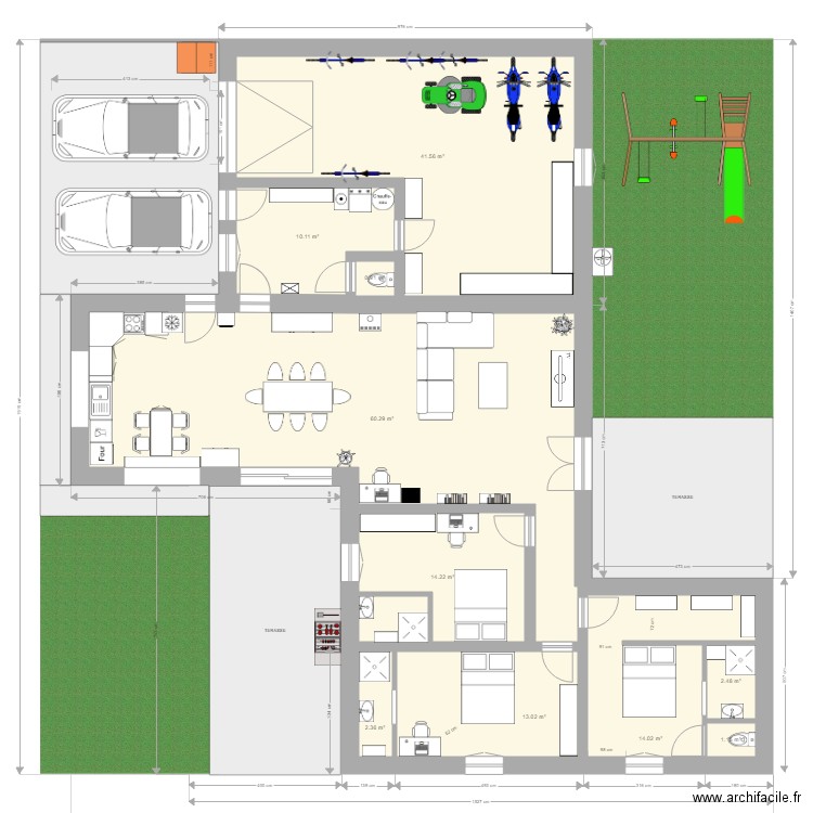 L Plain Pied 1. Plan de 0 pièce et 0 m2