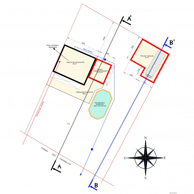 COUPE AA. Plan de 0 pièce et 0 m2