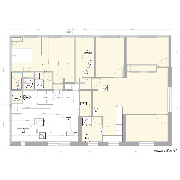 Yvrac SSSOL Projet 11. Plan de 14 pièces et 109 m2