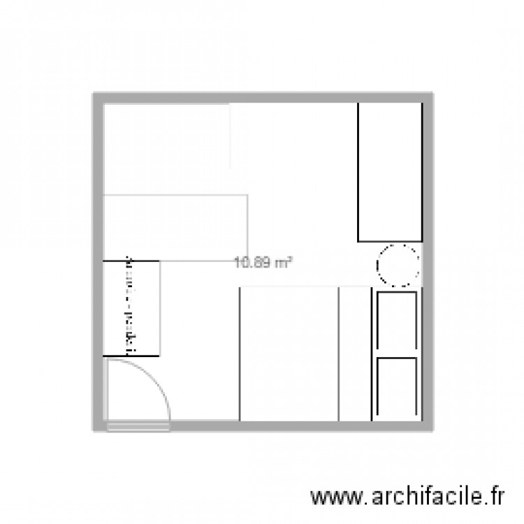 chambre3ds. Plan de 1 pièce et 11 m2