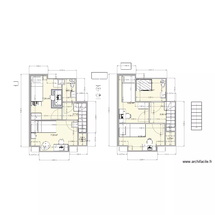 chambre enfants. Plan de 