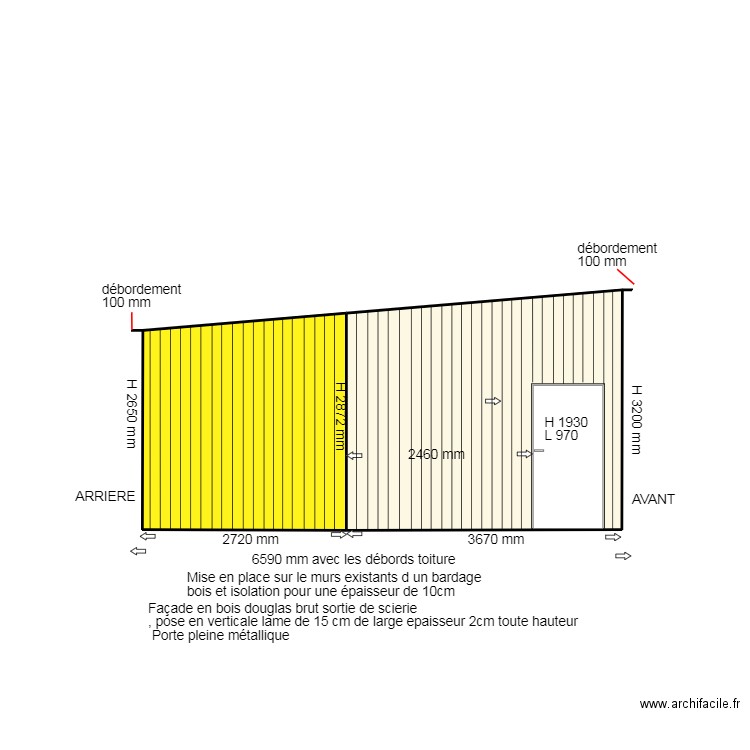 DP4 COTE GAUCHE APRES RENOVATION .... Plan de 2 pièces et 19 m2