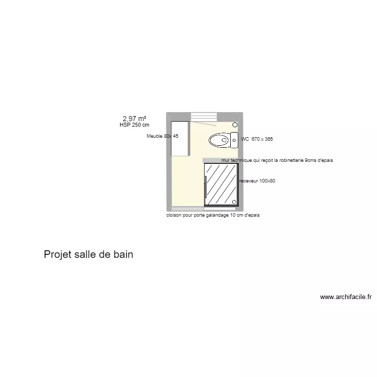 Projet salle de bain coronini. Plan de Projet salle de bain coronini. Plan de